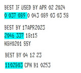 Lot Number Example