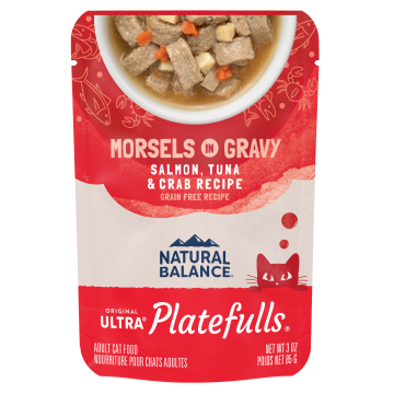 Platefulls Salmon, Tuna, & Crab Recipe Morsels in Gravy